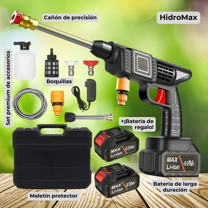 Hidromax: Lava a Presión Inalámbrica + Doble Batería de Regalo